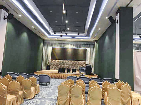 ভালো দাম হোটেল এবং মিটিং রুমের জন্য 9 মিমি এমডিএফ ম্যাগনেসিয়াম বোর্ড এবং 6 মিটার পর্যন্ত উচ্চতার সাথে কাস্টমাইজযোগ্য চলনযোগ্য পার্টিশন ওয়াল অনলাইন