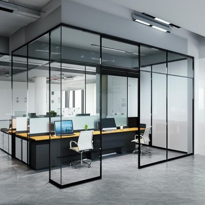 ভালো দাম Single Glazed Aluminium Frame Glass Partition Wall with 30-42dB Sound Insulation and Customizable Design for Sturdy Durable Office Use অনলাইন