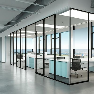 ভালো দাম Single Glazed Office Glass Partition Wall with Sound Insulation and 108mm/90mm Thickness for Panoramic System অনলাইন